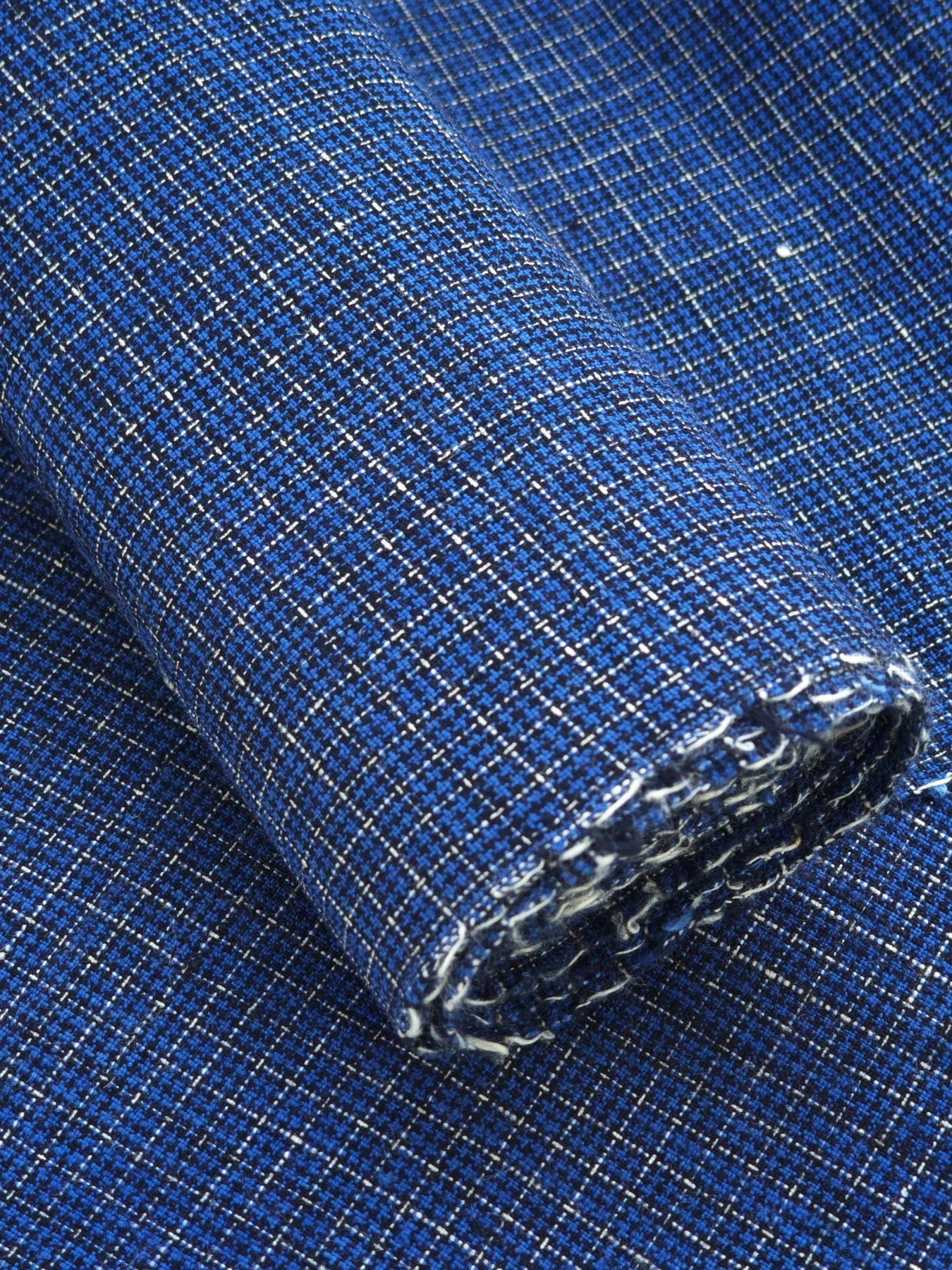 Indigo Osmanthus Grid — source photograph 5, documenting the same textile.