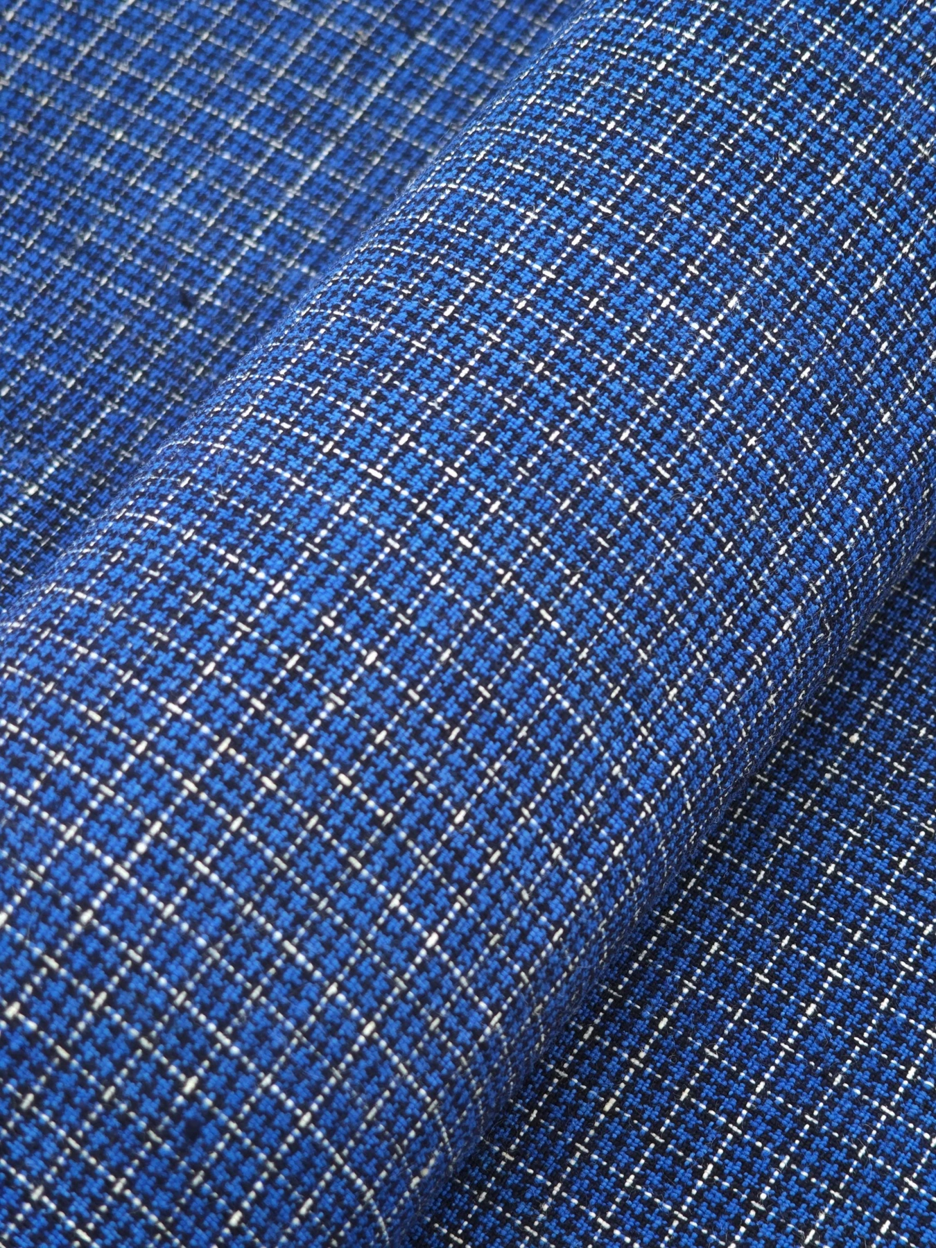Indigo Osmanthus Grid — source photograph 7, documenting the same textile.