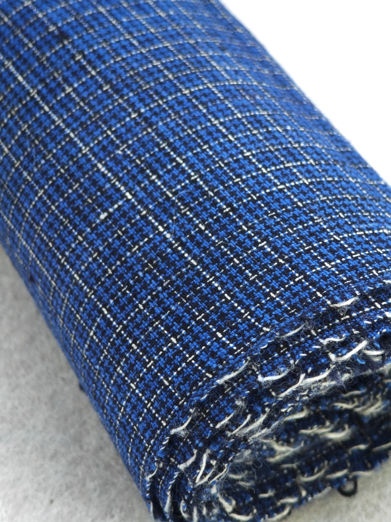 Indigo Osmanthus Grid — source photograph 10, documenting the same textile.