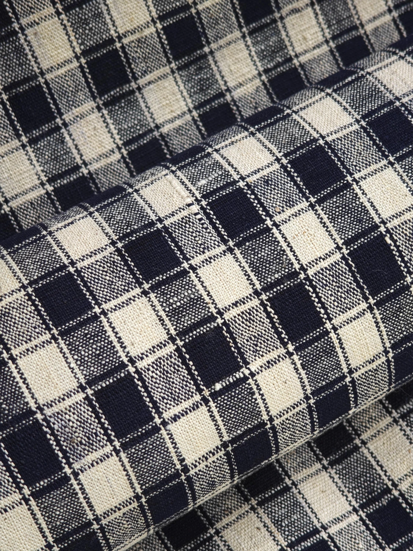 Indigo Field Check — source photograph 2, documenting the same textile.