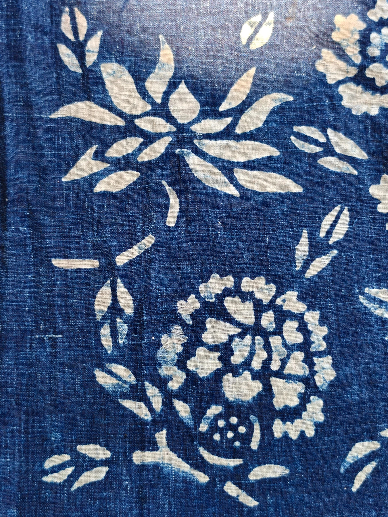 Indigo Floral Resist Textile — source photograph 4, documenting the same textile.