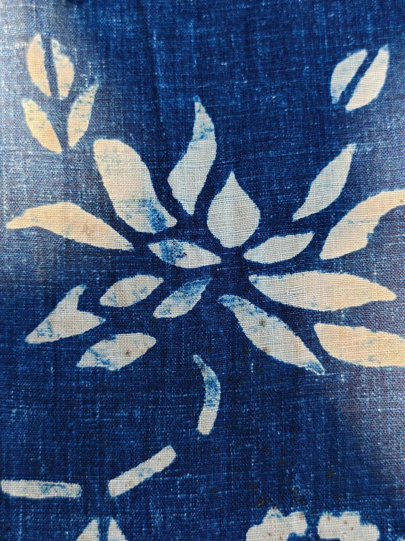 Indigo Floral Resist Textile — source photograph 6, documenting the same textile.