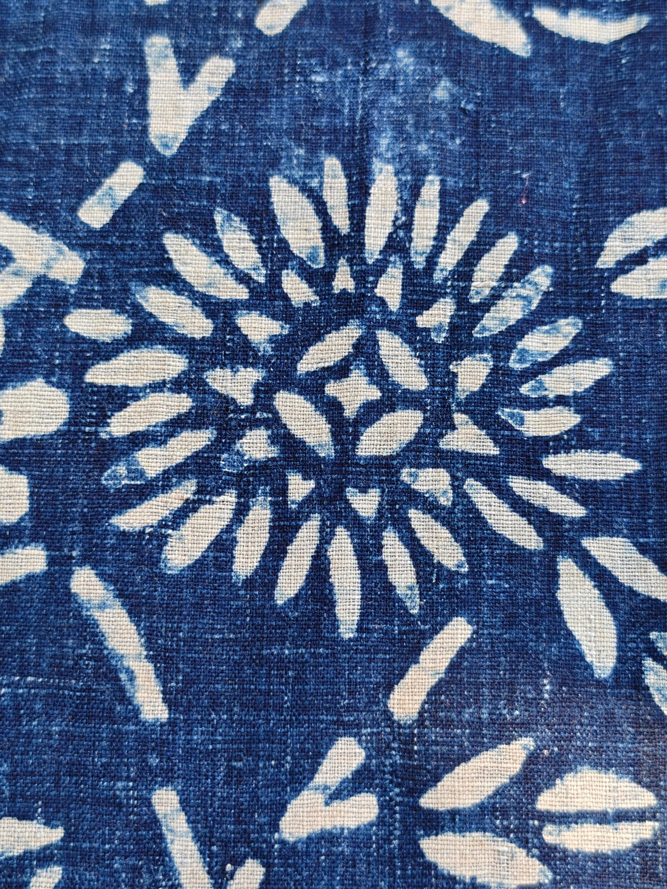 Indigo Floral Resist Textile — source photograph 7, documenting the same textile.