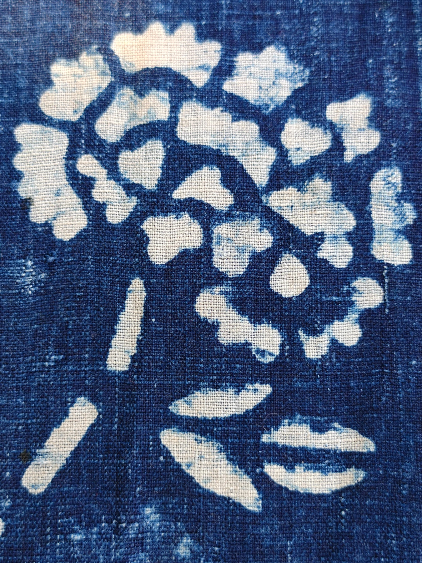 Indigo Floral Resist Textile — source photograph 8, documenting the same textile.