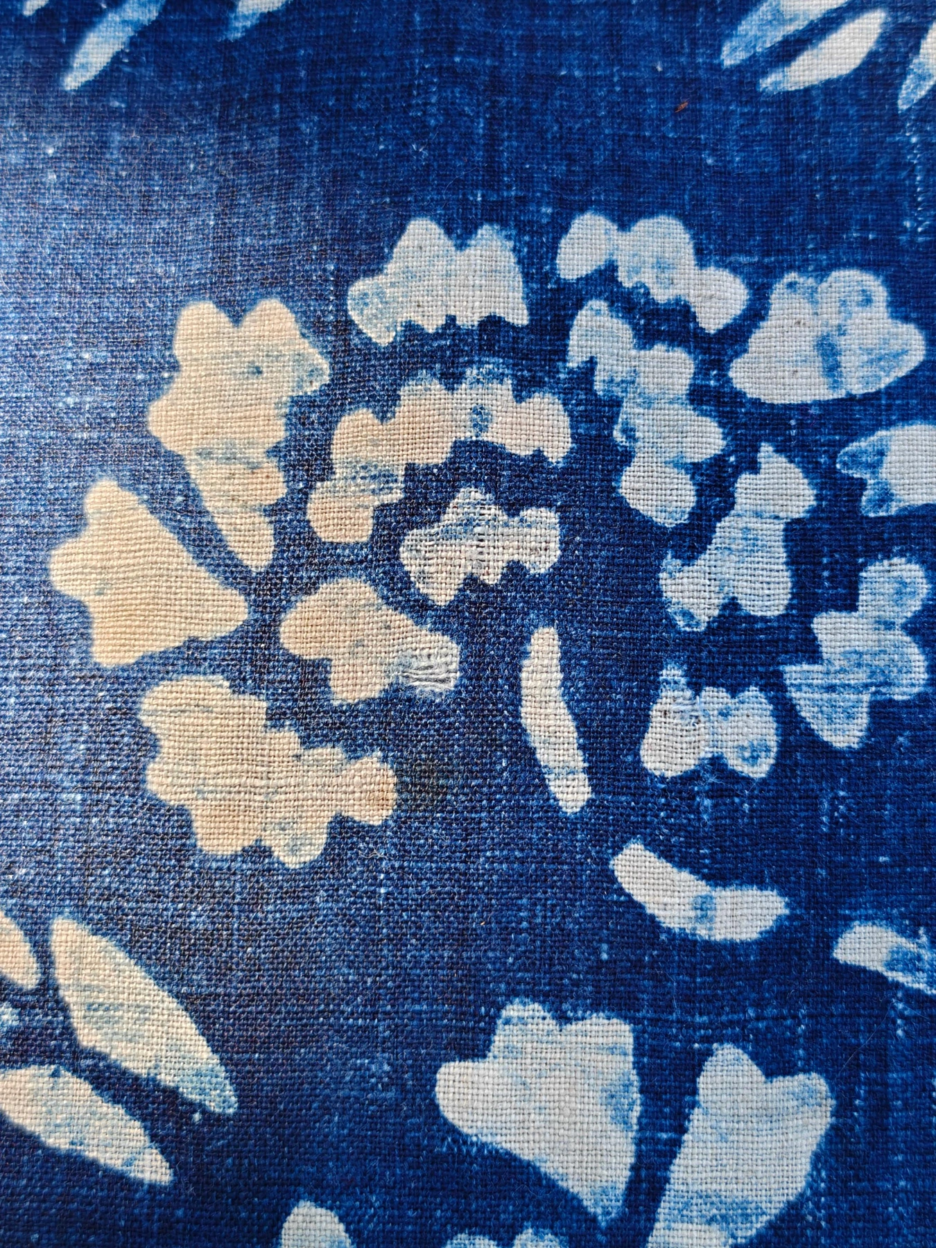 Indigo Floral Resist Textile — source photograph 9, documenting the same textile.