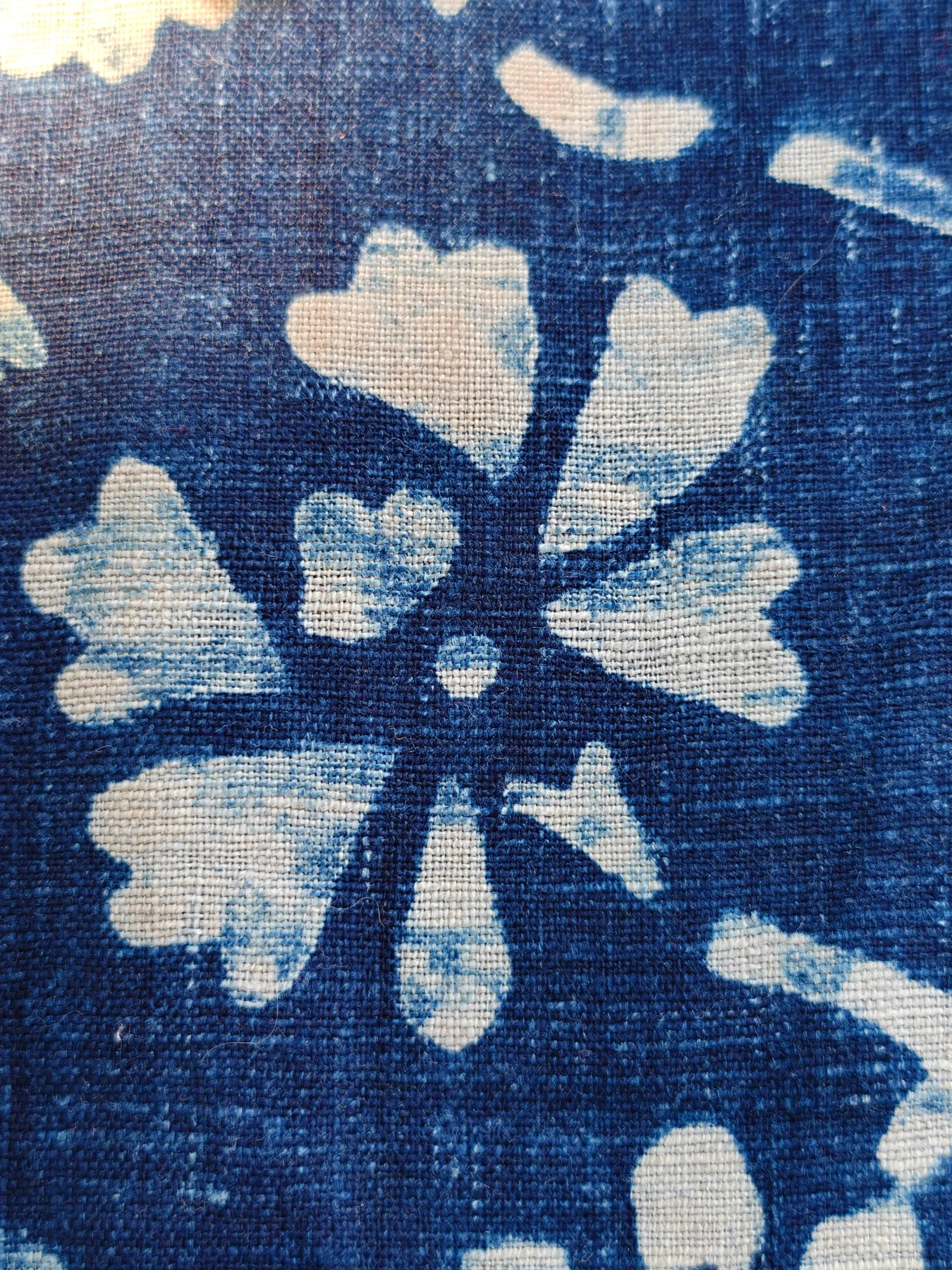 Indigo Floral Resist Textile — source photograph 10, documenting the same textile.