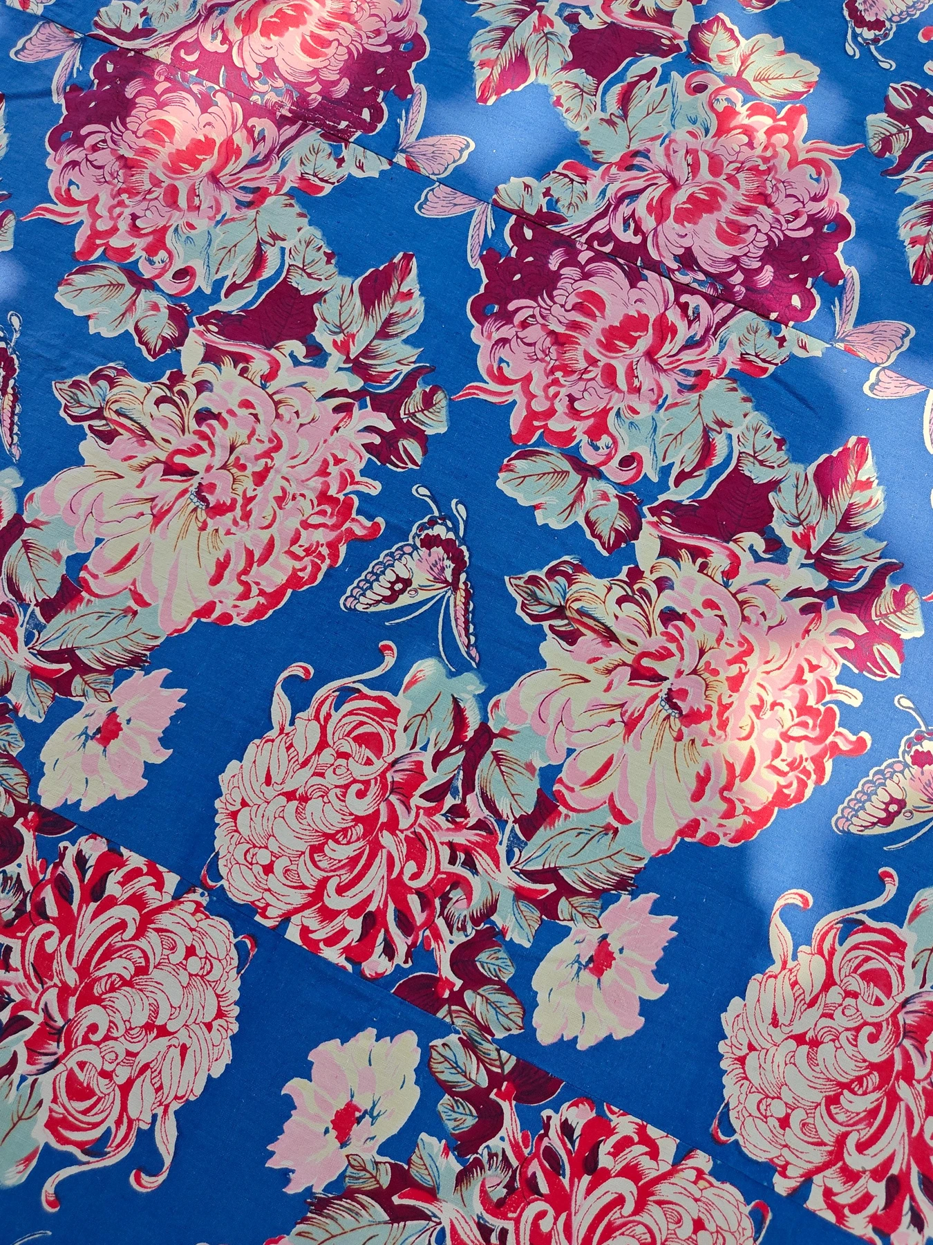 Chrysanthemum and Butterfly Bedsheet — source photograph 5, documenting the same textile.