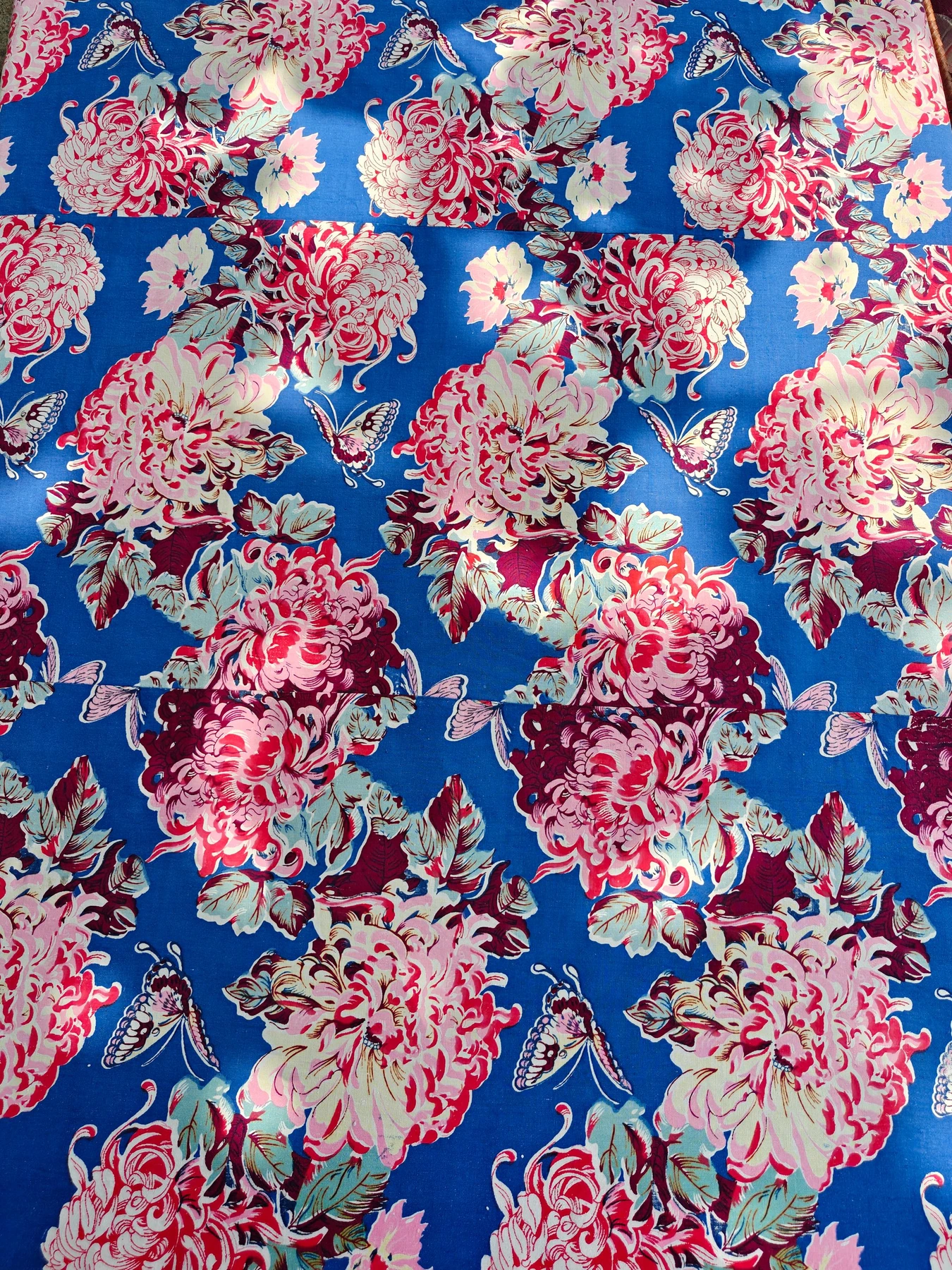 Chrysanthemum and Butterfly Bedsheet